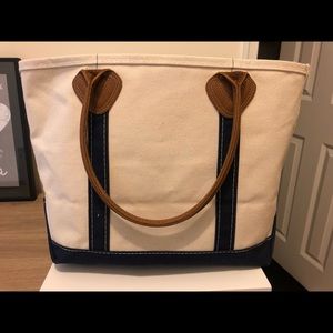 L.L. Bean Leather Handle Boat and Tote Bag
